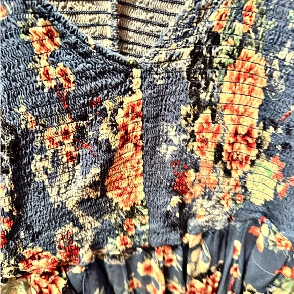 Torrid Striped Blue and Orange Floral Dress - Picture 3 of 4